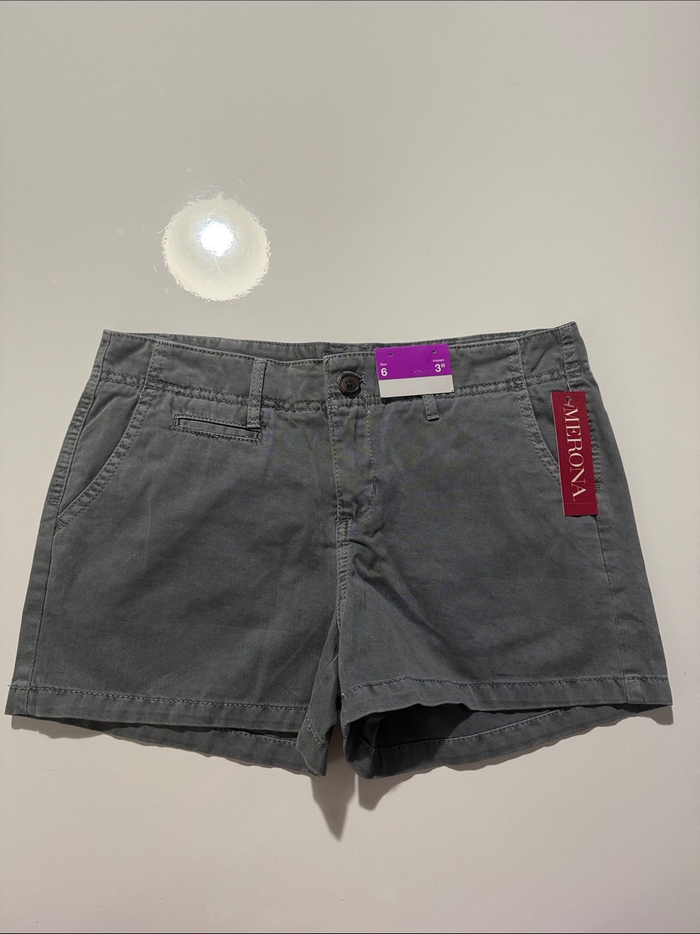 Merona Gray Women's Chino Shorts Sz 6